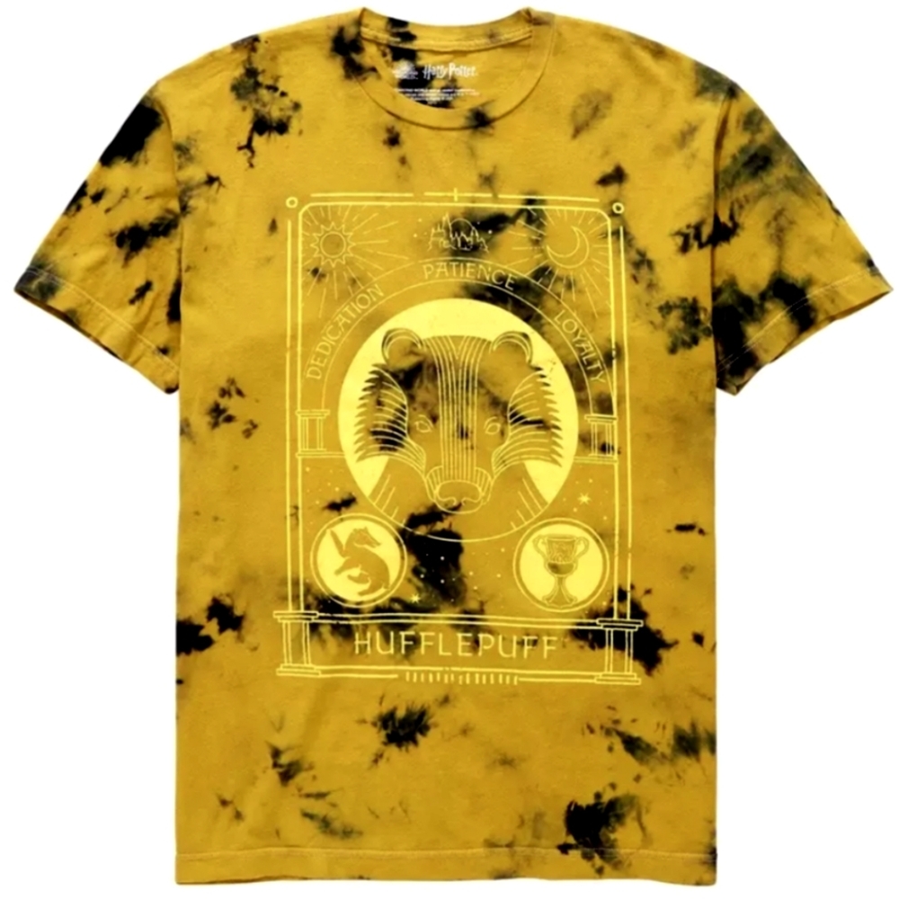 Harry Potter Hufflepuff House Tarot Tie-Dye T-Shirt size Large